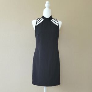 LAUNDRY By Shelli Segal Black Bodycon Strappy Neck Sheath Mini Dress - Size 6